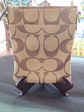 Coach Signature Jacquard Crossbody - Brown & Tan